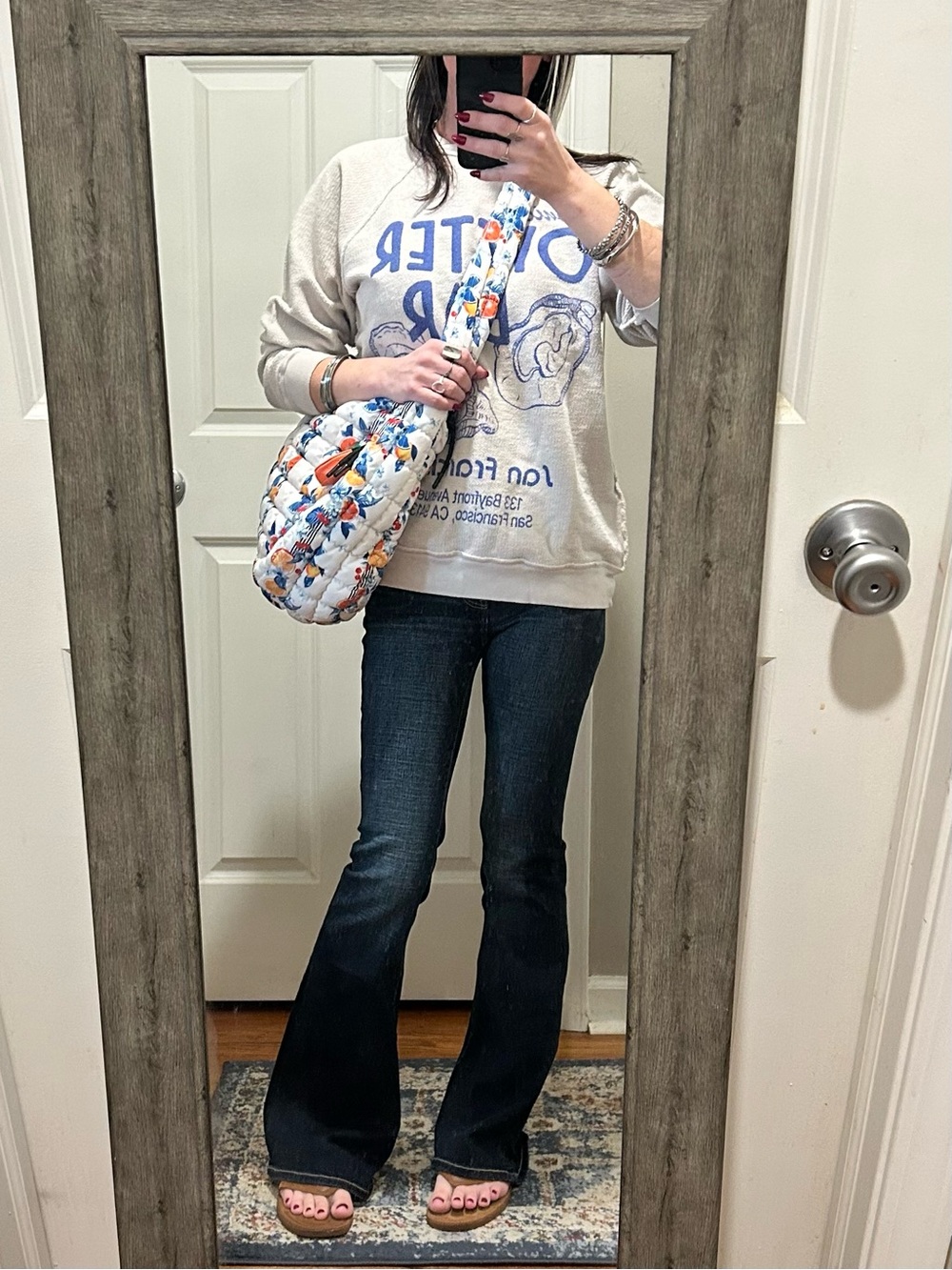 NWOT FP Movement Printed Quilted Carryall Bag in Tangerine Dream w/ Bag Charm - Picture 15 of 16